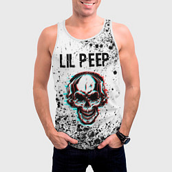 Майка-безрукавка мужская Lil Peep ЧЕРЕП Краска, цвет: 3D-белый — фото 2