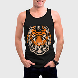 Майка-безрукавка мужская Символ тигра, цвет: 3D-черный — фото 2