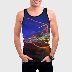 Майка-безрукавка мужская Neon vanguard pattern Lightning Fashion 2023, цвет: 3D-черный — фото 2