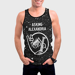 Майка-безрукавка мужская Asking Alexandria - КОТ - Краска, цвет: 3D-черный — фото 2