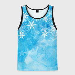 Мужская майка без рукавов Новогодние снежинки