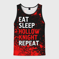 Майка-безрукавка мужская Eat Sleep Hollow Knight Repeat Арт, цвет: 3D-черный