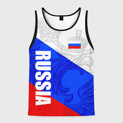 Майка-безрукавка мужская RUSSIA - SPORTWEAR - ТРИКОЛОР, цвет: 3D-черный