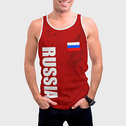 Майка-безрукавка мужская RUSSIA - RED EDITION - SPORTWEAR, цвет: 3D-белый — фото 2