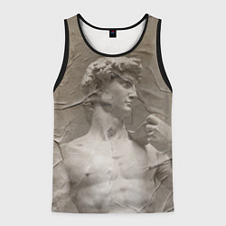 Майка-безрукавка мужская Микеланджело Буонарроти Давид Пост-арт Michelangel, цвет: 3D-черный