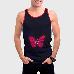 Майка-безрукавка мужская Бабочка неон FLY, цвет: 3D-красный — фото 2