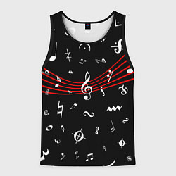 Мужская майка без рукавов Нотные Знаки с Нотным Станом