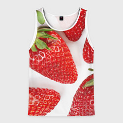 Майка-безрукавка мужская Strawberries, цвет: 3D-белый