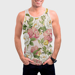 Майка-безрукавка мужская Цветы Английские Розы, цвет: 3D-белый — фото 2