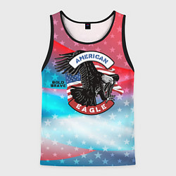Майка-безрукавка мужская Американский орел USA, цвет: 3D-черный
