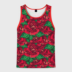 Майка-безрукавка мужская Цветы Много Красных Роз, цвет: 3D-красный
