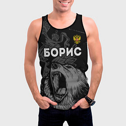 Майка-безрукавка мужская Борис Россия Медведь, цвет: 3D-черный — фото 2