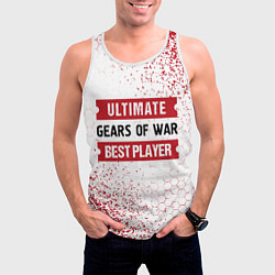 Майка-безрукавка мужская Gears of War: таблички Best Player и Ultimate, цвет: 3D-белый — фото 2