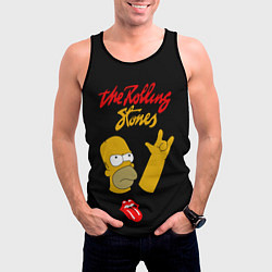 Майка-безрукавка мужская Rolling Stones Гомер Симпсон рокер, цвет: 3D-черный — фото 2