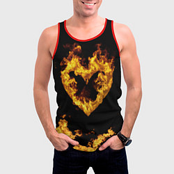 Майка-безрукавка мужская Fire Heart, цвет: 3D-красный — фото 2