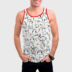 Майка-безрукавка мужская Зайцы с морковками, цвет: 3D-красный — фото 2