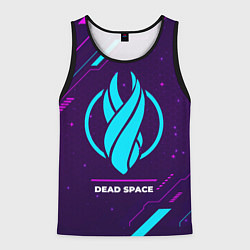 Майка-безрукавка мужская Символ Dead Space в неоновых цветах на темном фоне, цвет: 3D-черный