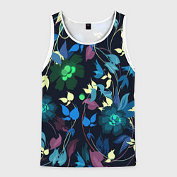 Мужская майка без рукавов Color summer night Floral pattern