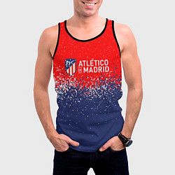 Майка-безрукавка мужская Atletico madrid атлетико мадрид брызги красок, цвет: 3D-черный — фото 2