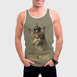 Майка-безрукавка мужская Король котов Мейн-кун, цвет: 3D-белый — фото 2
