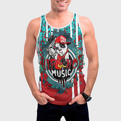 Майка-безрукавка мужская Hip hop - Music, цвет: 3D-белый — фото 2