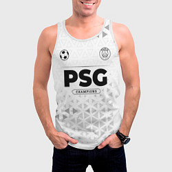 Майка-безрукавка мужская PSG Champions Униформа, цвет: 3D-белый — фото 2