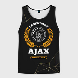 Майка-безрукавка мужская Лого Ajax и надпись Legendary Football Club на тем, цвет: 3D-черный