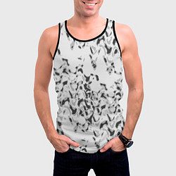 Майка-безрукавка мужская Пятнистый абстрактный узор в светло-серых тонах, цвет: 3D-черный — фото 2