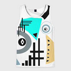 Майка-безрукавка мужская Абстрактный современный дизайн, цвет: 3D-белый