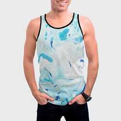 Майка-безрукавка мужская Жидкий шелк blue, цвет: 3D-черный — фото 2
