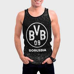 Майка-безрукавка мужская Borussia с потертостями на темном фоне, цвет: 3D-черный — фото 2