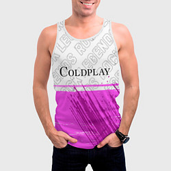 Майка-безрукавка мужская Coldplay Rock Legends, цвет: 3D-белый — фото 2