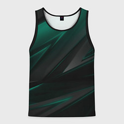 Мужская майка без рукавов Бирюзовый черный фон