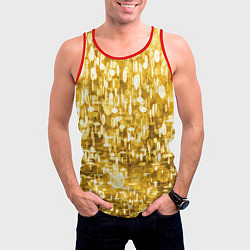 Майка-безрукавка мужская Абстрактное множество золотых огней - Яркожёлтый, цвет: 3D-красный — фото 2