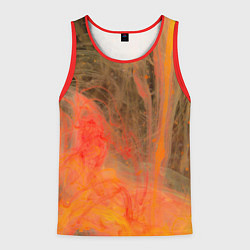 Майка-безрукавка мужская Абстрактное множество красок - Оранжевый, цвет: 3D-красный