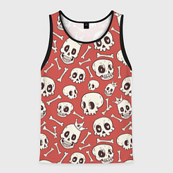 Майка-безрукавка мужская Черепа на красном фоне, цвет: 3D-черный