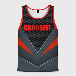 Майка-безрукавка мужская CrossFit - Техно броня, цвет: 3D-красный