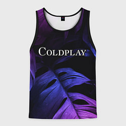 Мужская майка без рукавов Coldplay neon monstera