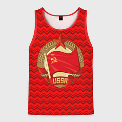 Майка-безрукавка мужская Флаг СССР серп и молот, цвет: 3D-красный