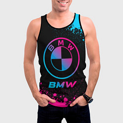 Майка-безрукавка мужская BMW - neon gradient, цвет: 3D-черный — фото 2