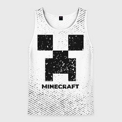 Майка-безрукавка мужская Minecraft с потертостями на светлом фоне, цвет: 3D-белый