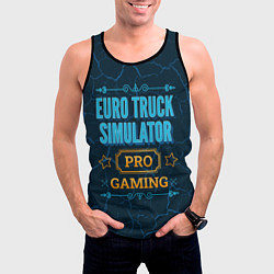 Майка-безрукавка мужская Игра Euro Truck Simulator: pro gaming, цвет: 3D-черный — фото 2