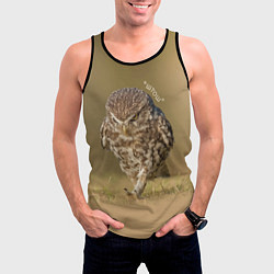 Майка-безрукавка мужская Штош - мем - совёнок, цвет: 3D-черный — фото 2