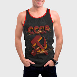 Майка-безрукавка мужская Серп и молот символ СССР, цвет: 3D-красный — фото 2
