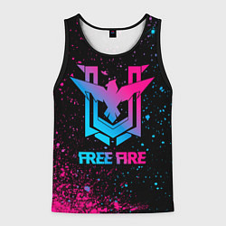 Мужская майка без рукавов Free Fire - neon gradient