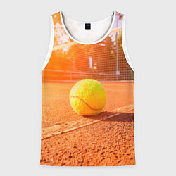 Майка-безрукавка мужская Теннис - рассвет, цвет: 3D-белый