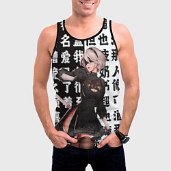 Майка-безрукавка мужская 2B с катаной Nier Automata, цвет: 3D-черный — фото 2