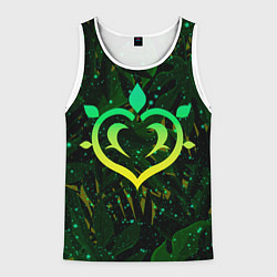 Майка-безрукавка мужская Дендро стихия Геншин импакт, цвет: 3D-белый