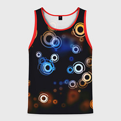 Майка-безрукавка мужская Круги на черном фоне, цвет: 3D-красный