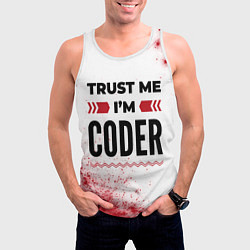 Майка-безрукавка мужская Trust me Im coder white, цвет: 3D-белый — фото 2